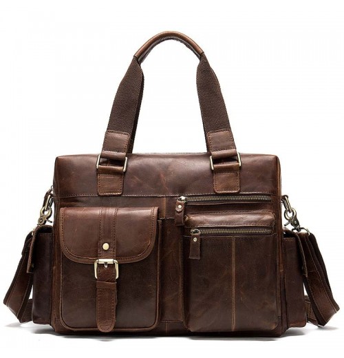 15.6 inch Laptop Bag Brown Leather