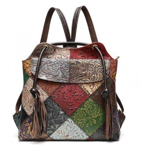 Patchwork Leather Backpack