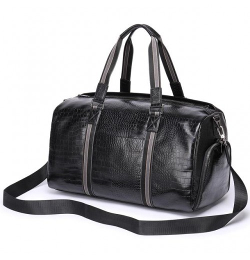 Leather Travel Bag With Shoe Compartment