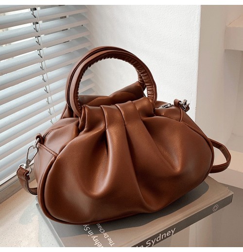 Dark Brown Leather Shoulder Bag