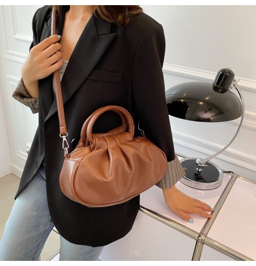 Dark Brown Leather Shoulder Bag